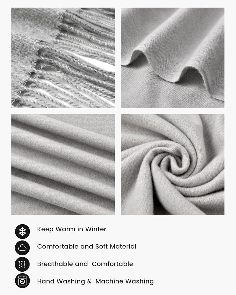 Premillow Scarfs for Women, Winter Scarf, Classic Pashmina Shawls and Wraps, Cashmere Feel Scarfs for Women, Long Scarves - Image 4